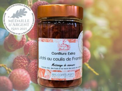 confiture letchis coulis de framboise